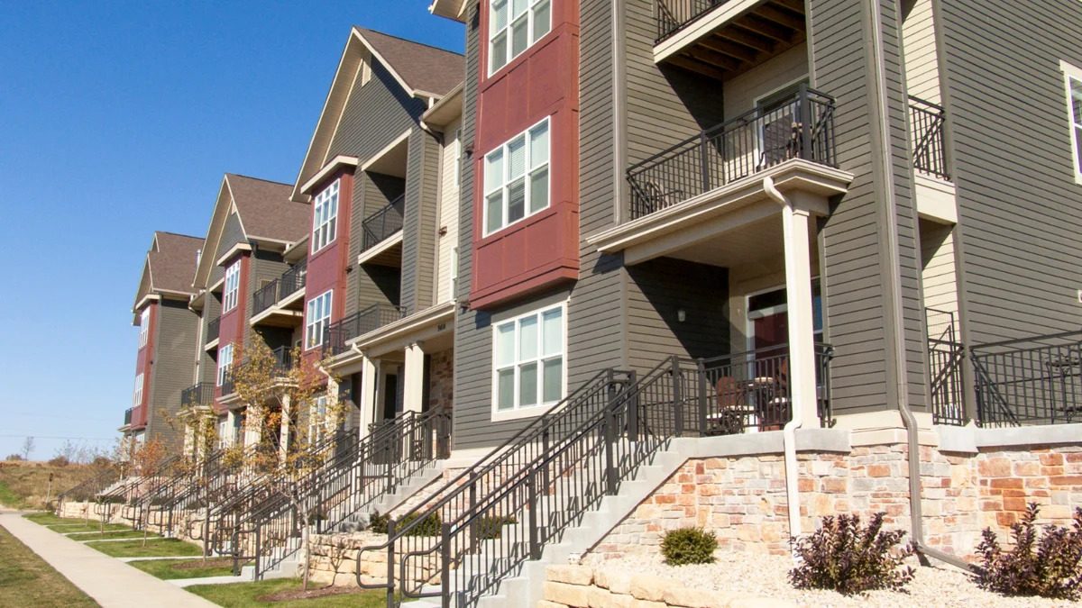 Aluminum railing systems on multifamily residential building